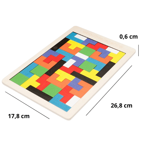 Tetris 3D - Quebra-cabeça colorido de Madeira Original